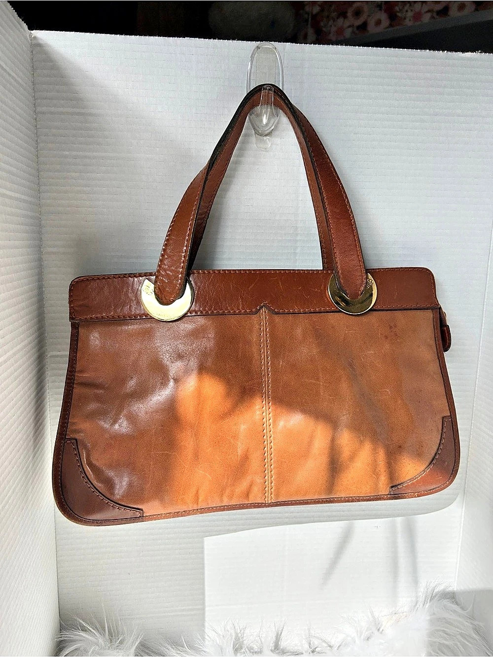 Leather Tote Bag in Brown